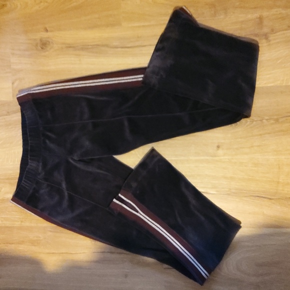 VINCE Brown Velour Striped Pants - Picture 1 of 4
